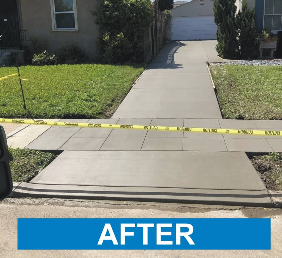 Concrete driveway after restoration in San Diego County
